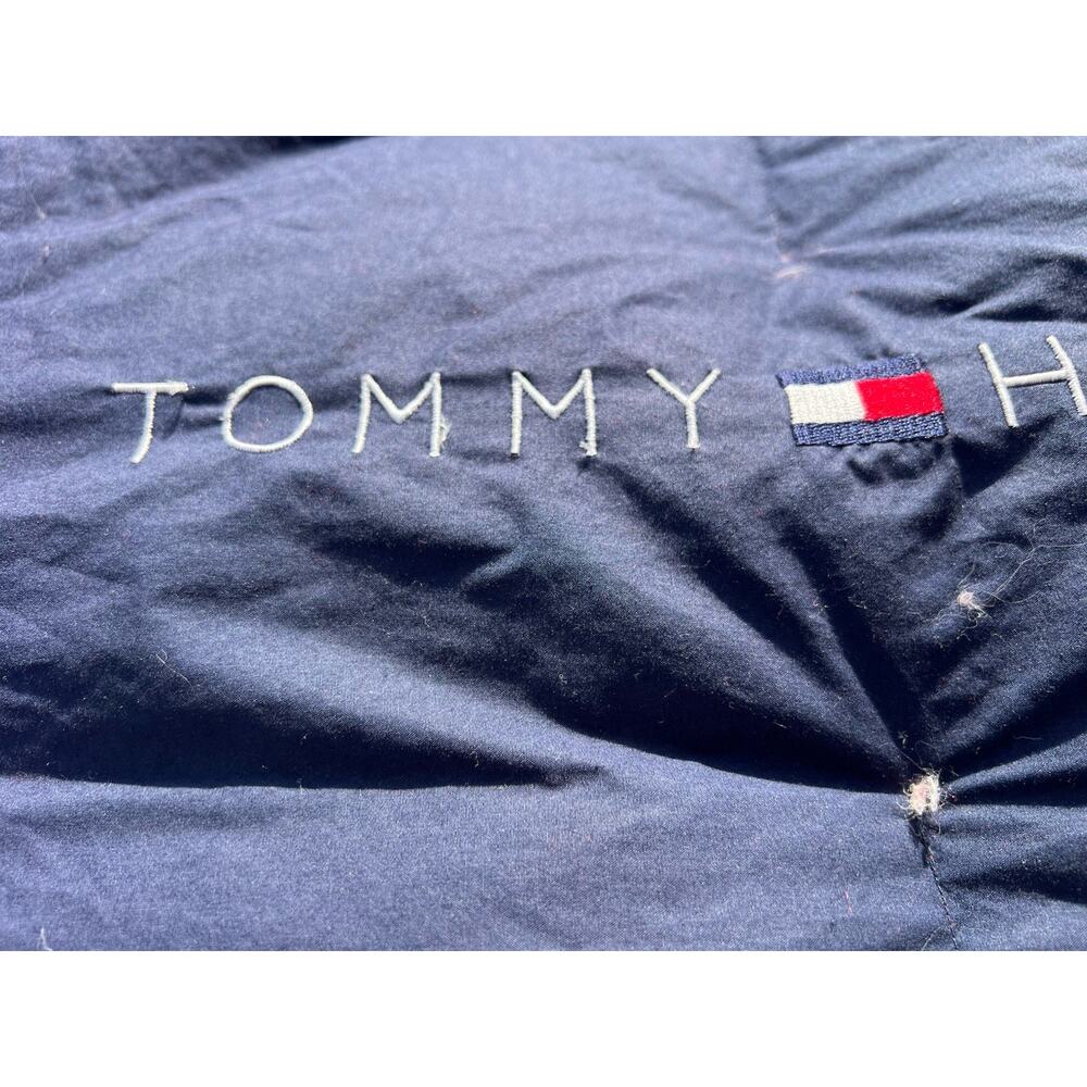 Vintage Tommy Hilfiger Red Blue Pattern REVERSIBLE Down Comforter Size Full